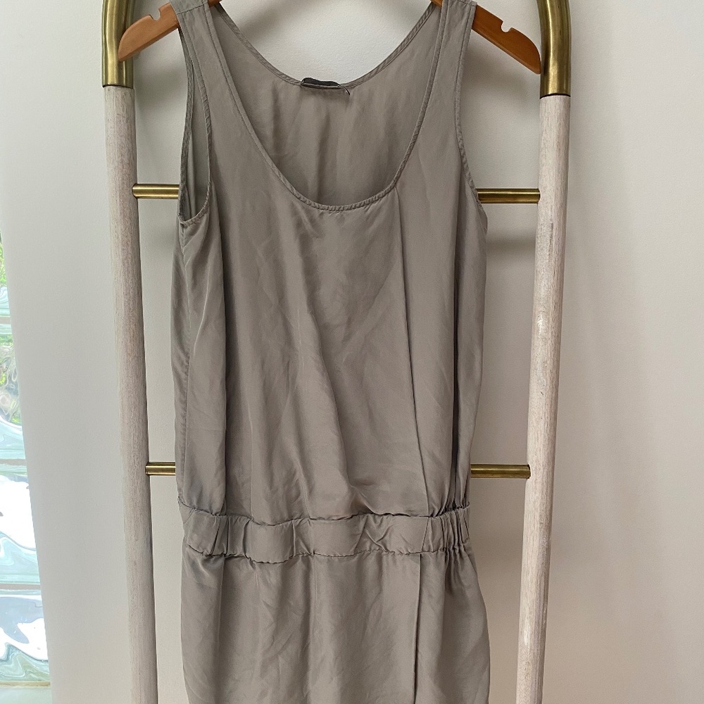 COS 100% Silk Summer Sleeveless Light Grey Dress Size 36